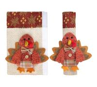 HiyyFloy Lot De 2 Housses De Poignée De Porte De Réfrigérateur « Thanksgiving » en Forme De Dinde, Jolie Décoration pour Appareils De Cuisine, Poignées, De Protection pour Réfrigérateur, Fours,