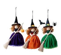 HiyyFloy Lot De 3 Petites Décorations d'halloween : Sorcières, Balais De Sorcière À Suspendre, Décorations pour Sapin, Décorations pour Cuisine Maison (Plateau À Étages).