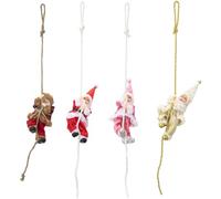 HiyyFloy Lot De 4 Décorations De Noël À Suspendre, Père Noël Grimpant À Corde, Pendentif pour Porte De Maison, Fenêtre, Décoration d'arbre De Noël