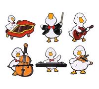 HiyyFloy Lot De 6 Pins Émaillés Canard Musicien Rigolo - Pins De Collection À Accrocher À Un À Dos, Une Veste, Un Chapeau, des Chaussures Plus Encore - Accessoires Mignons Humoristiques