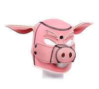 HiyyFloy Masque De Cochon Masque Complet en Néoprène Masque De Tête d'animal Costume Masques De Tête De Cochon