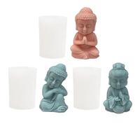 HiyyFloy Moule De Bougie en Silicone Bouddha 3D, 3 Pièces, Moule De Bougie en Plâtre Fait À Main, Moule De Fabrication De Bougies pour, Artisanat en Résine
