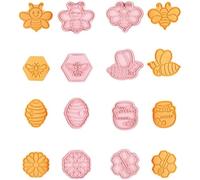 HiyyFloy Moules À Biscuits en Forme d'abeille DIY - Emporte-pièce en Forme De Pot De 3D, 8 Pièces, Ensemble D'emporte-pièces en Gaufrage, Moules À Biscuits en Forme De Fleur d'abeille 3D pour Gâteaux