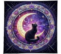 HiyyFloy Nappe D' Mystérieuse avec Chat, Nappe De Tarot, Nappe Bohème, Astrologie, Lune, Cartes De Divination, Tapisserie De Sorcellerie, Décoration Murale