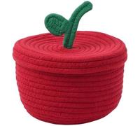 HiyyFloy Panier De Rangement avec Couvercle, Boîte De Rangement Ronde Ronde en Corde De Coton avec Couvercle Décoratif, Idéale pour Le Linge Salle De Bain.