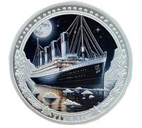 HiyyFloy Pièces De Collection Titanic : Médaille Commémorative du du Rms en 1912, Pièce De Défi du Patrimoine Mondial, Pièces De Collection du du Titanic, Cadeaux Titanic pour Hommes Femmes
