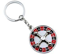 HiyyFloy roulettes Porte-clés Casino en Métal Jeu De Roulette Porte-clés Amusement Jeux De Hasard Charme Pendentif en Métal Boussole Tournante Porte-clés pour Clés De Voiture Charme