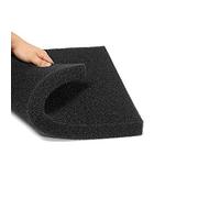 HiyyFloy Tampon Filtrant en Éponge pour Aquarium, Feuille De Mousse À Cellules Ouvertes Découpée À Taille pour Puisard D'aquarium (50x50x2cm) Noir