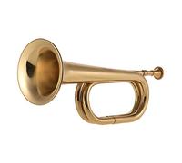 HiyyFloy Trompette D'appel De Clairon Plat B, Corne De Cavalerie, Instrument en Laiton avec Embout pour Groupe Scolaire