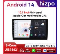 Hizpo 10.1 pouces 2Din universel Android13 autoradio unité centrale multimédia intelligente CarPlay 4G BT GPS Navigation UI7862 UI8581 QS2 (8Core+ 4G 32G)