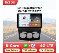Hizpo 10.1 pouces sans fil CarPlay Android Auto autoradio pour citroën C4 C4L 2013 - 2017 Autoradio multimédia Octa Core 4G stéréo QS2 (4GB 32GB)