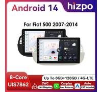 Hizpo 2Din 9 pouces Android autoradio pour FIAT 500 2007 - 2014 Auto CarPlay 4G BT SWC RDS DSP GPS Navigation UIS7862 unité centrale S8 B (8 cœurs, 8 Go, 128 Go)