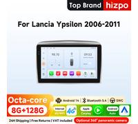 Hizpo 2Din 9 pouces Android autoradio pour Lancia Ypsilon 2006 - 2011 Auto CarPlay 4G BT RDS DSP GPS Navi Snapdragon 6115 360 ° CAM QS6 8Core 6G 64G