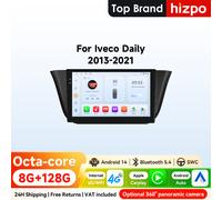 Hizpo 2Din 9 pouces Android14 autoradio pour Iveco Daily 2013 - 2021 Snapdragon 6115 stéréo 4G CarPlay SWC RDS DSP GPS Navi 360 ° CAM QS6 B