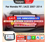 Hizpo 2din Android 14 autoradio pour Honda Fit Jazz gauche 2007-2014 Carplay Multimidia lecteur Navigation GPS unité principale 6115 QS4 (8cores-4G 32G)-4G LTE