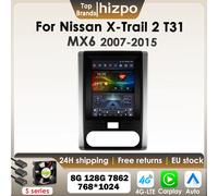 Hizpo 360 caméra 9.7 ''Android autoradio pour Nissan X Trail x-trail 2 T31 MX6 2007-2015 voiture multimédia écran Vertical 4G Carplay 360Camera S8