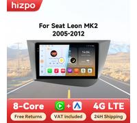 Hizpo 6115 AI autoradio vocale pour Seat Leon 2 MK2 2005 - 2012 4G multimédia GPS 2din stéréo sans fil CarPlay Android Auto Navi QS4 (4GB 32GB)