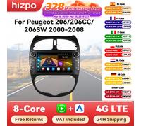 Hizpo 7 "autoradio Android pour Peugeot 206 206CC 206SW 2000-2008 lecteur multimédia Carplay 2Din stéréo Autoradio Navigation GPS S6 (6GB 64GB)-B