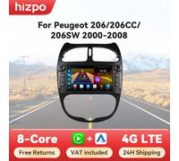 Hizpo 7 "autoradio Android pour Peugeot 206 206CC 206SW 2000-2008 lecteur multimédia Carplay 2Din stéréo Autoradio Navigation GPS S8 (8GB 128GB)-A