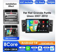 Hizpo 7 pouces 2 Din Android 14 lecteur multimédia de voiture pour Fiat Grande Punto Linea GPS Carplay 4G WIFI écran Intelligent Autoradio S4 AHDC2