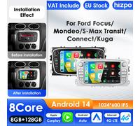 Hizpo 7 pouces autoradio pour Ford Focus s-max Mondeo Galaxy c-max Kuga Audio lecteur multimédia CarPlay Android Auto RDS WIFI 4G BT S4 (8Core 4G 32G B