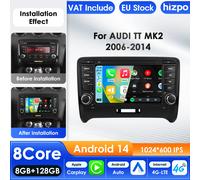 Hizpo 7 pouces Carplay 4G AI systèmes Android 14 autoradio pour AUDI TT MK2 8J 2006-2014 lecteur vidéo multimédia GPS Autoradio WIFI S8 AI AHDC2