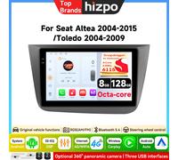 Hizpo Autoradio 9'' 6115 sans fil CarPlay et Android Auto 2Din QS4 AI pour Seat Altea/Toledo 3