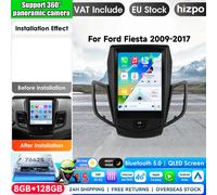 Hizpo 9,7 pouces Autoradio de style Tesla pour Ford Fiesta 2009-2017 avec Android Auto SYNC d'usine, Carplay sans fil 4G, Lecteur multimédia DSP, Autoradio stéréo 2Din, Navigation GPS, Systèmes S8 360