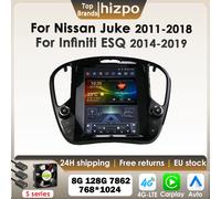 Hizpo 9.7 pouces Carplay Android autoradio intelligente pour Nissan Juke 2011 - 2018 Infiniti ESQ pour Tesla Style GPS 4G BT DSP 7862 S8 (8 cœurs, 8 Go, 128 Go)