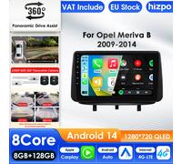 Hizpo 9 ''7862 systèmes AI Android 14 autoradio pour Opel Meriva B 2009-2014 lecteur vidéo multimédia GPS Autoradio Carplay 4G RDS S1 (8Core 3G 32G)