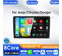 Hizpo Android Auto autoradio pour JEEP Wrangler Grand Cherokee Liberty Commander Chrysler Dodge Ram Audio multimédia CarPlay W1 2G 32G