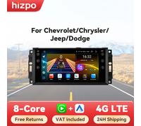 Hizpo-Android Auto Car Radio, GPS Carplay, Jeep TraffCompass Commander, Wrangler 300C, Dodge décent ber Pages, Limitation, 7" S4 (4GB 32GB)