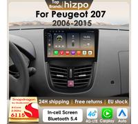 Hizpo Autoradio Autoradio pour Peugeot 207 207CC 2006-2015 sans fil Carplay Android Auto 2Din GPS stéréo 360 caméra Snapdragon6115 T2-CP (4Core 2G 32G)