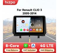 Hizpo Autoradio Autoradio pour Renault Clio 3 2005 2006 2007-2014 lecteur multimédia sans fil CarPlay Android Auto stéréo GPS 4G QS8PNC with 360 camera