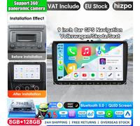 Hizpo Autoradio sans fil CarPlay Android Auto 9 pouces pour VW T5 Jetta Passat B6 Golf MK6 Tiguan Touran Scirocco Skoda Rapid Octavia Leon Systèmes intelligents multimédias Apple CarPlay sans fil QS4-