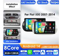 Hizpo Carplay 4G 7862 systèmes AI Android 14 autoradio pour FIAT 500 lecteur vidéo multimédia GPS Navigation 2din Autoradio BT S6 (8Core 6G 64G)B AI