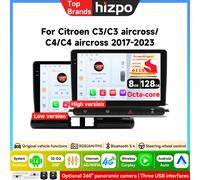 Hizpo pour Snapdragon 2DIN Autoradio Android Intelligent pour C3 Aircross 2017 - 2023 Citroën C4 Lecteur Multimédia Automobile Autoradio QS1 8Core 3G 32G A