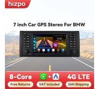 Hizpo systèmes intelligents de voiture pour BMW série 5 E39 X5 E53 M5 1996-2003 multimédia 2din Autoradio Android 13 Auto Carplay 7862 4G S6 (6GB 64GB)