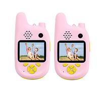 HIZQ Talkie-Walkie pour Enfants avec Caméra Vidéo, Jouet Ordinateur De Poche Radio Bidirectionnelle Jouet Garçon Fille pour Les Intérieur Extérieur Jouets De Jeu D'aventure,Pink+Pink