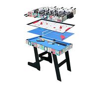 hj Table Pliable Multi Jeux 4 en 1 Pliante 121cm-Billard/Babyfoot/Hockey/Tennis de Table