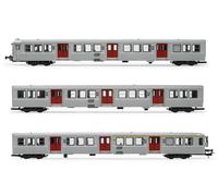 HJ4152 SET DE 3 VOITURES VOYAGEURS RIB 70 SNCF LIVREE PORTES ROUGES EP IV-V HO