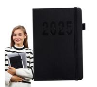 Hjatirace Agenda mensuel, planificateur | Calendrier A5 Agenda Bloc-notes | Carnet de notes avec couverture en cuir PU pour voyage, voyage d'affaires, maison, école, espace de travail