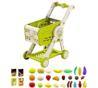 Hjatirace Cart D'achat pour Enfant Et Playset De Chariot, Adaptés Aux Enfant, 44.8x28x54cm, De Jeu avec Accessoires De Boutique D'aliments, Trolley De Jeu, Activité d'apprentissage, Garçons