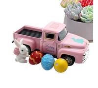 Hjatirace Décoration de Pâques pour Plateau à étages,Petit modèle de Camion de Style Fermier avec des œufs et Un Lapin,Décor de Petit Pick-up de Ferme | pour Bureau, Table, Porche, Dormoir, Maison,