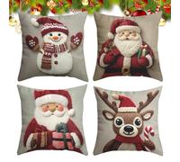 Hjatirace Housses de coussin de Noël avec fermeture éclair invisible, 45 x 45 cm, pour maison, canapé, salon, chambre à coucher, chambre d'enfant, fête