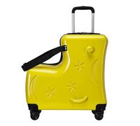 Hjatirace Kids Ride Luggage, 3 Digit Password Lock Suitcase, 20in Trolley Case with Silent Wheels, Ride Trolley Case Seat Belts, Pedals Silent Wheels, Easy to Use, Portable for Boys