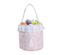 Hjatirace Paniers de Pâques - avec Seau Lapin à Queue Pompon - Sac De Chasse Aux Œufs De Lapin Durant Les Fêtes - pour Garçons Filles Chocolat Bonbons Jouets Snacks Garnitures Fête Printemps Vacances