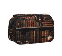 HJBNW Books on the Bookshelf Trousse à crayons multi-fentes Grande capacité Trousse de maquillage portable pour homme et femme