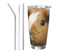 HJBNW Gobelet de voyage réutilisable en acier inoxydable de 591 ml avec couvercle et paille - Isolation sous vide à double paroi sous vide - Motif animal d'Inde