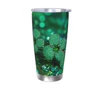 HJBNW Gobelet de voyage réutilisable en acier inoxydable de 591 ml avec couvercle et paille - Isolation sous vide à double paroi - Vert scintillant